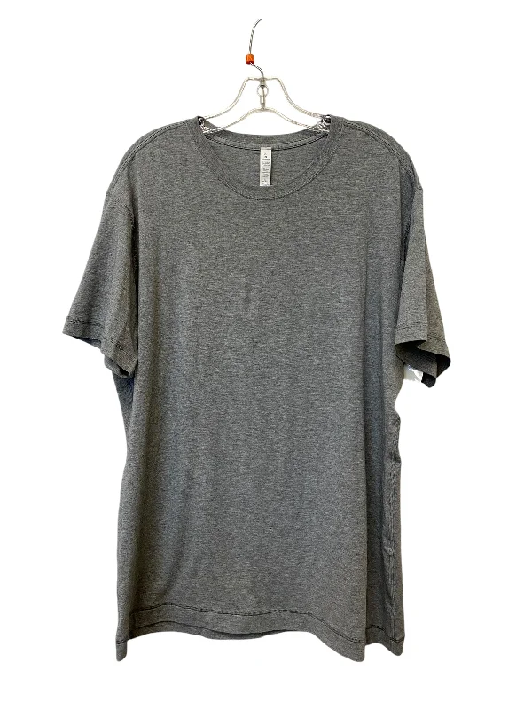 Athletic Top Short Sleeve By Lululemon In Grey, Size: Xl