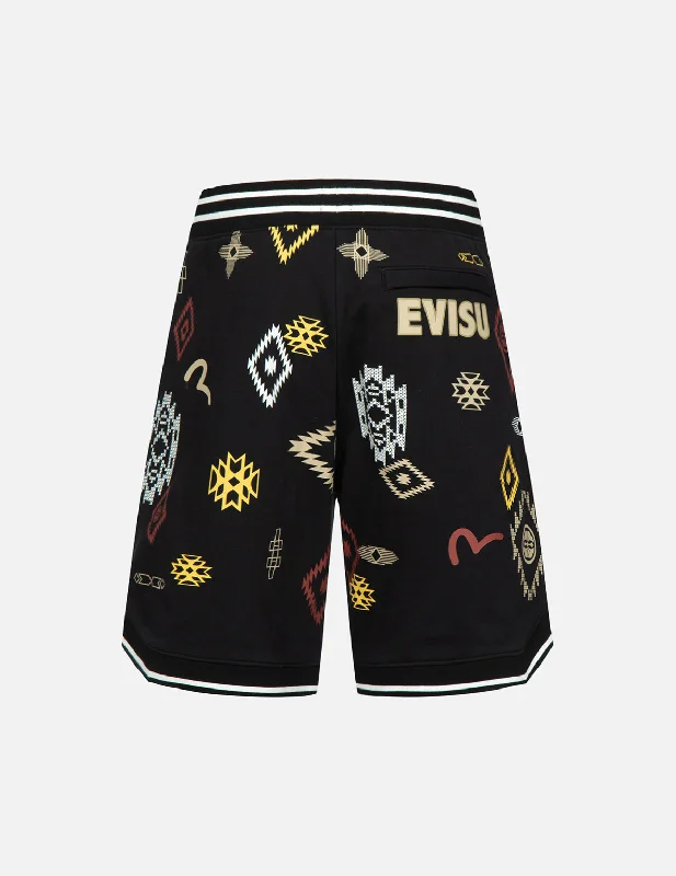 Allover Nomadic-pattern Print Sweat Shorts