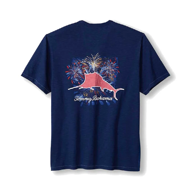 Tommy Bahama Red White And Marlin Lux T-Shirt - Island Navy