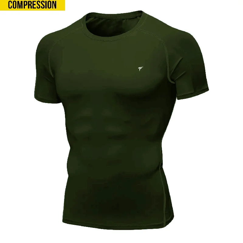 Half Sleeve Olive Compression Tee