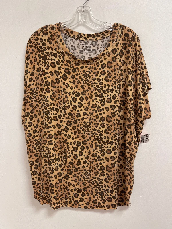 Top Short Sleeve By Clothes Mentor In Animal Print, Size: Osfm