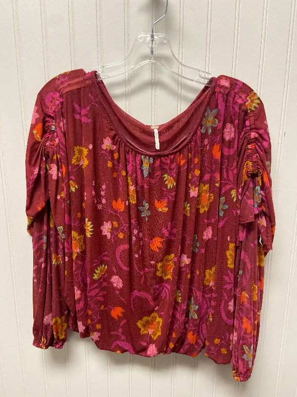 Top Long Sleeve By Free People In Red, Size: M