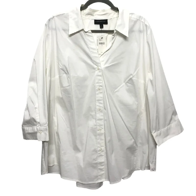 Top 3/4 Sleeve By Lane Bryant In Ivory, Size:24