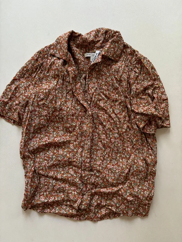 Top Short Sleeve By Free Assembly In Floral Print, Size: S