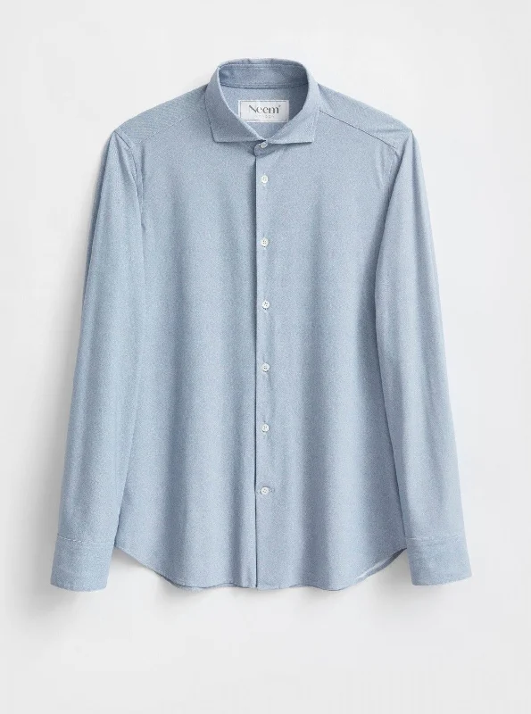 Recycled Italian Comfort Shirt - Sky Twill Print