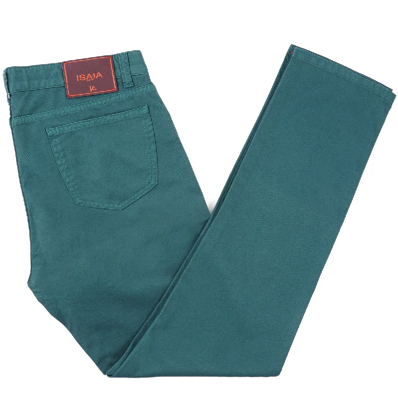 Isaia Slim-Fit Garment Dyed Denim Jeans