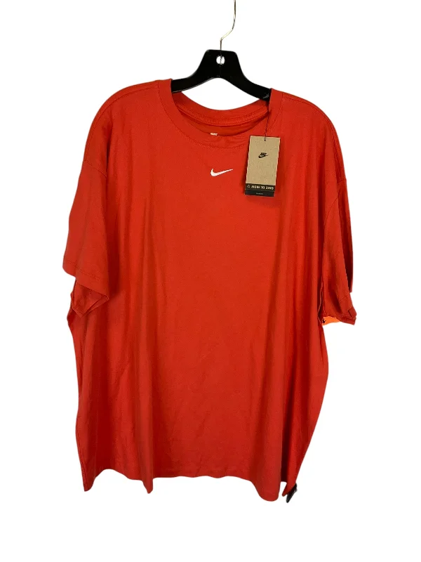 Top Short Sleeve By Nike Apparel In Orange, Size: Xxl