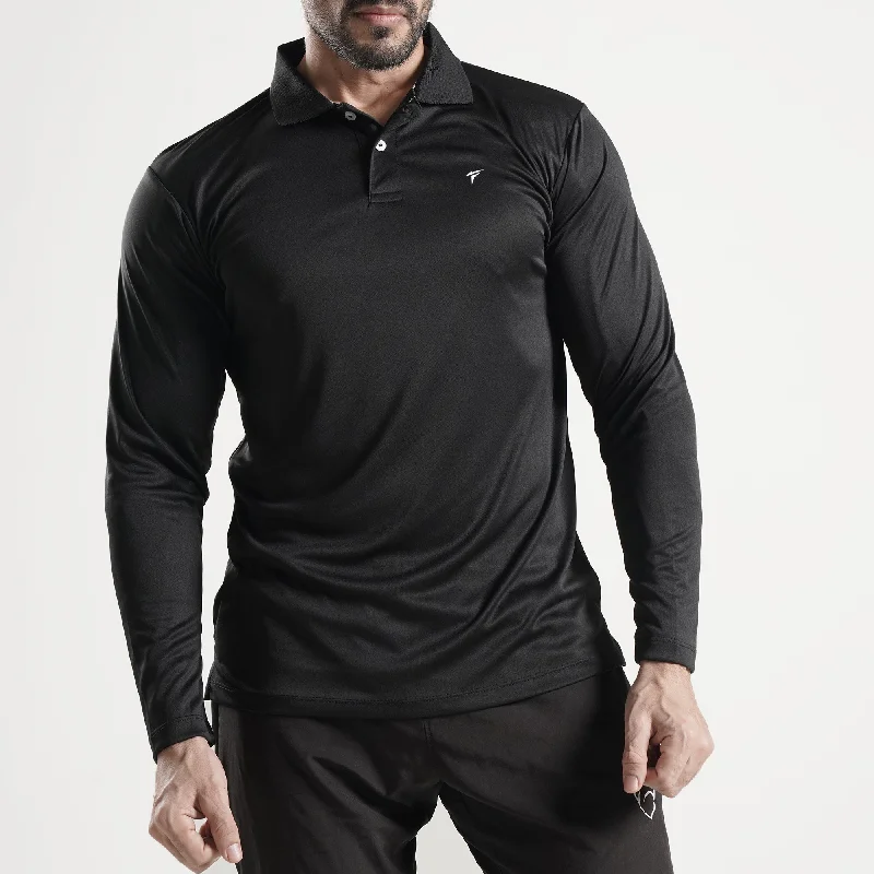 Tf-Full Sleeve Black Polo Tee