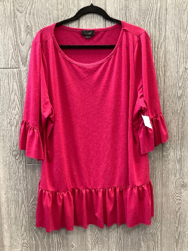 Top 3/4 Sleeve By Belldini In Pink, Size: 3x