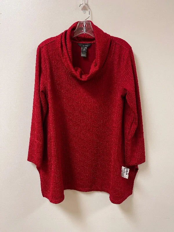 Top Long Sleeve By Ali Miles In Red, Size: M