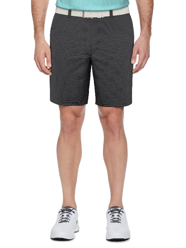 Men's Flat Front Active Waistband Horizontal Golf Print Short