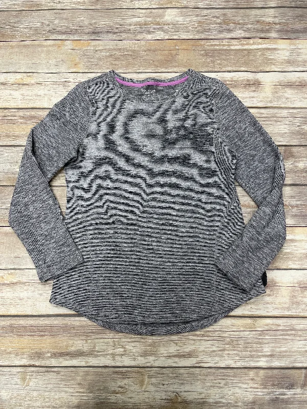 Athletic Top Long Sleeve Crewneck By Tek Gear In Grey, Size: M