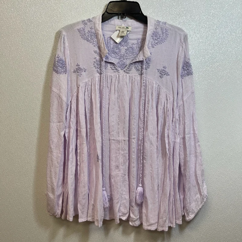 Top Long Sleeve By Rachel Zoe In Lavender, Size: 2x