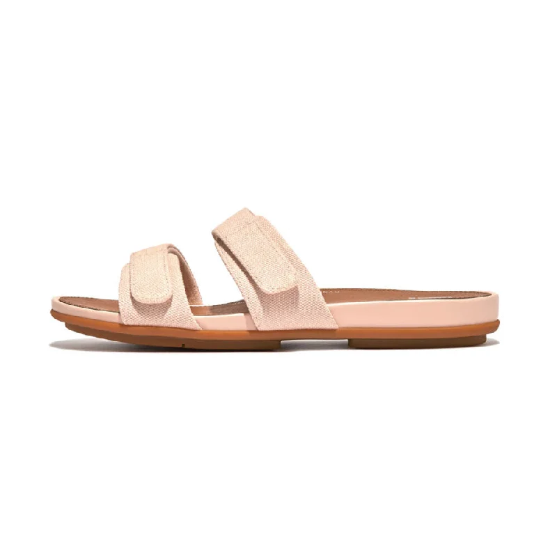 FitFlop Gracie Canvas Slide Sandals - Rose Foam