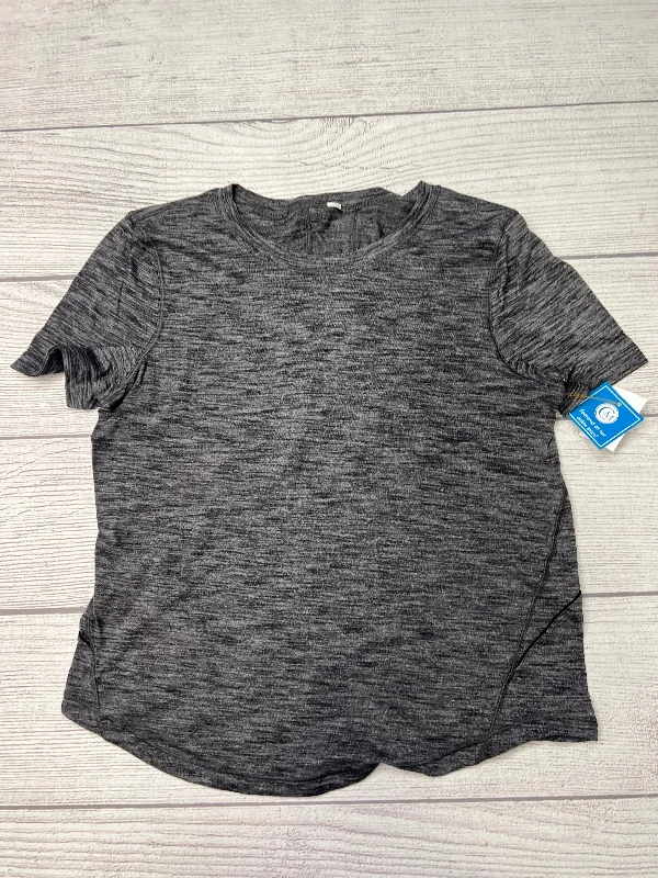 Athletic Top Short Sleeve By Lululemon In Grey, Size: S