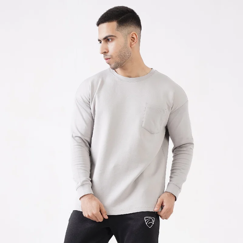 Tf-Premium Scuba Grey Full Sleeve Heavy GSM Pocket Top