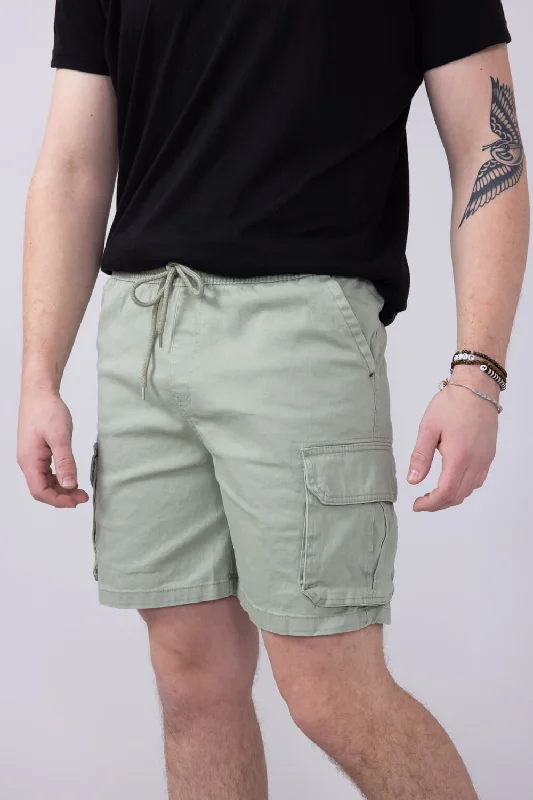 Brooklyn Cloth Washed Twill Shorts for Men in Sage | BSMJ157S-SGE