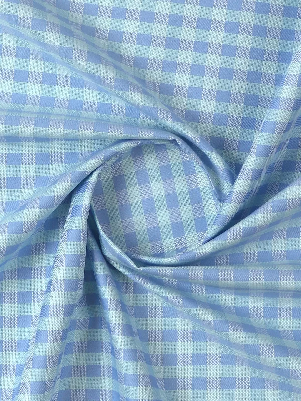 Mens Cotton Checked Shirt Fabric Blue Jackpot