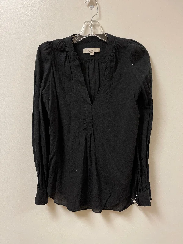 Top Long Sleeve By Loft In Black, Size: S