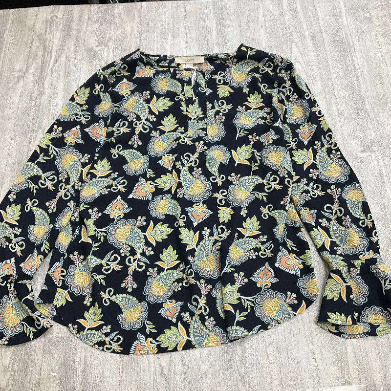 Top Long Sleeve By Loft In Floral Print, Size: M