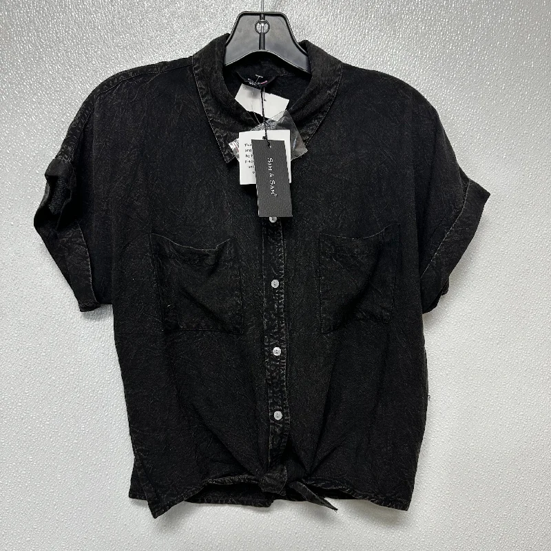 Top Short Sleeve By Clothes Mentor In Charcoal, Size: Large