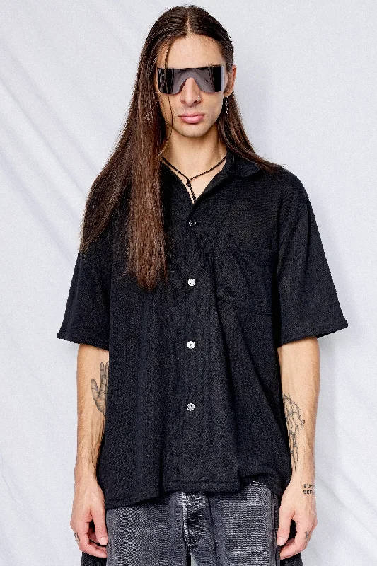 Black Boucle Box Shirt Shortsleeve