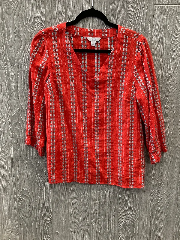 Top Long Sleeve By Croft And Barrow In Red, Size: S