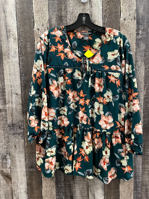 Top Long Sleeve By Chelsea And Theodore In Floral Print, Size: Xl