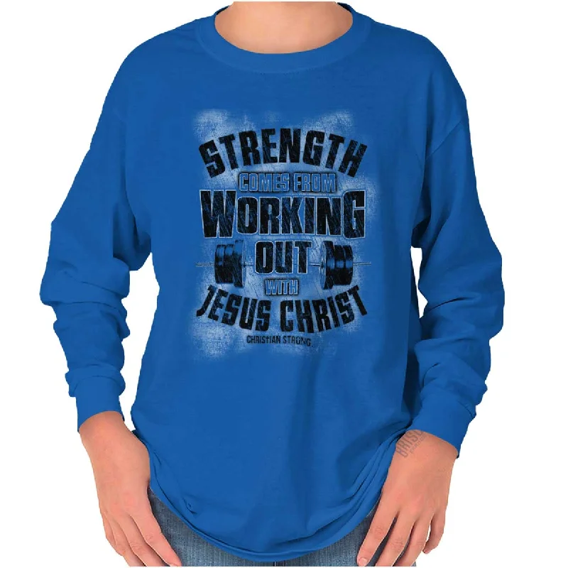 Working Out With Christ Youth Long Sleeve T-Shirt