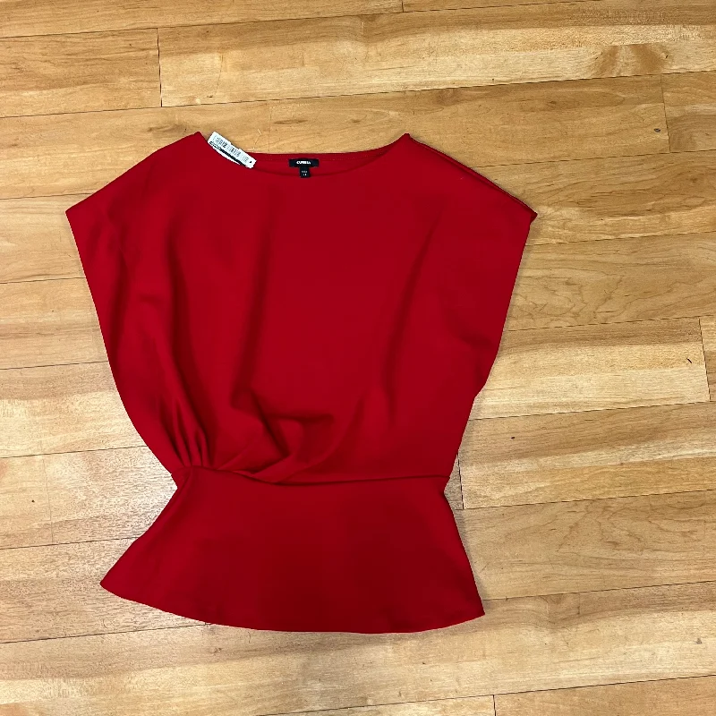 Top Short Sleeve By Express In Red, Size: Xs