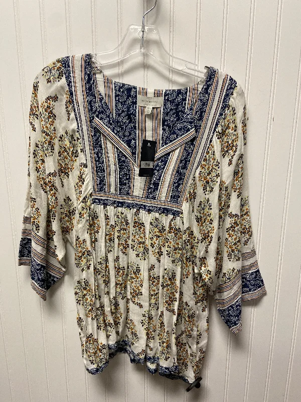 Top 3/4 Sleeve By Lucky Brand In Multi-colored, Size: M