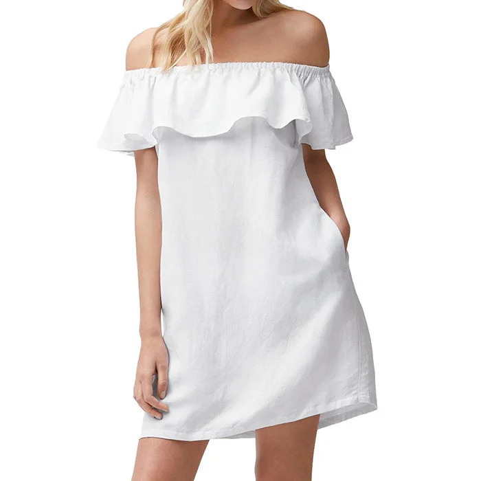 Tommy Bahama St. Lucia Off The Shoulder Dress Cover Up - White