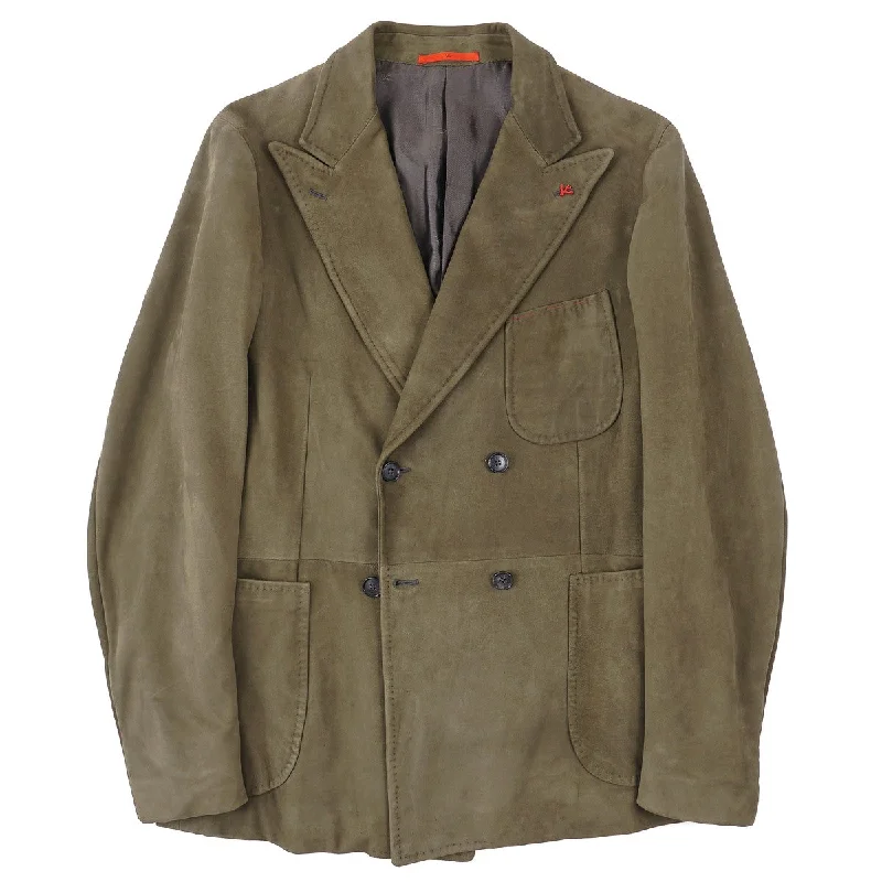 Isaia Soft Lamb Suede Leather Blazer