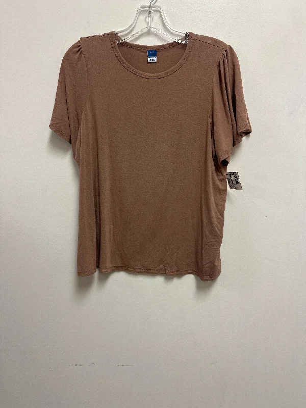 Top Short Sleeve Basic By Old Navy In Brown, Size: L