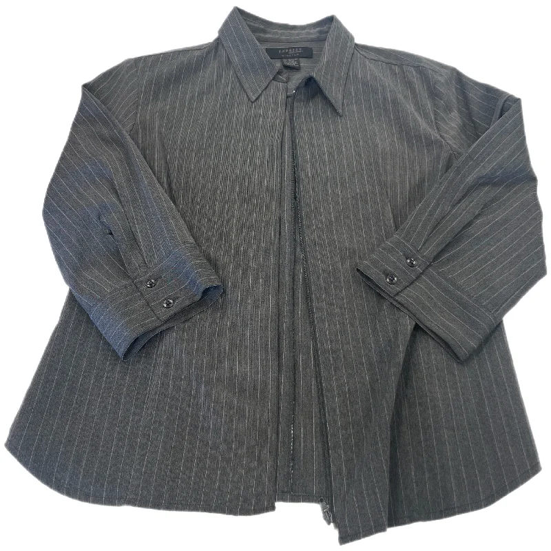 Top Long Sleeve By Express In Grey, Size: L