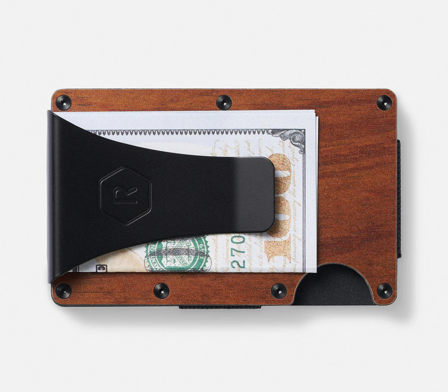 Ridge Wallet Money Clip - Mopane Wood