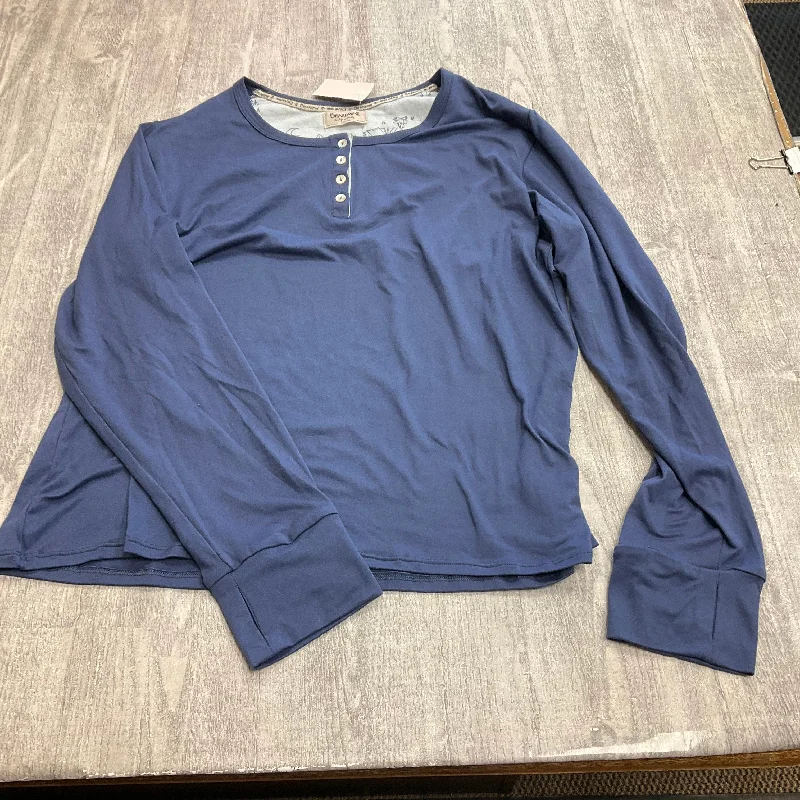 Top Long Sleeve By Bearpaw In Blue, Size: L