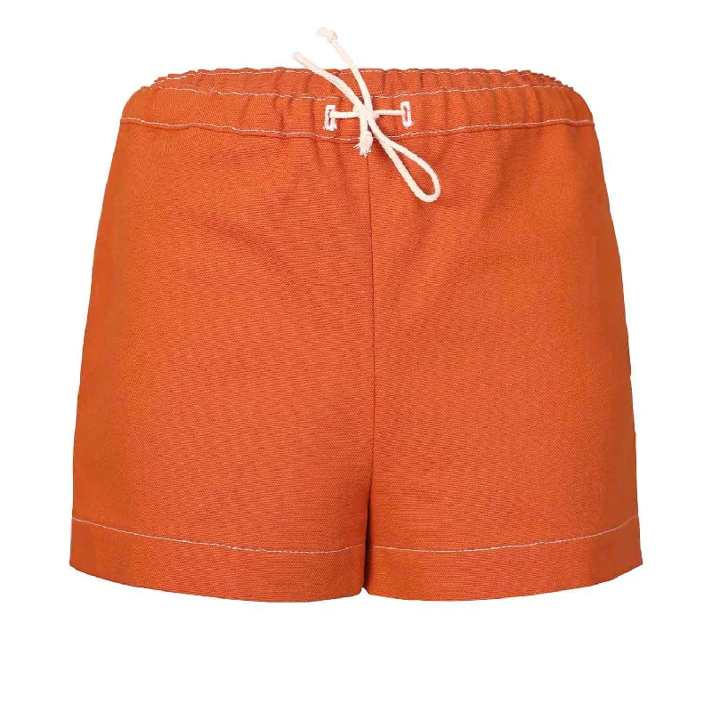 Terracotta canvas minishorts voor kinderen