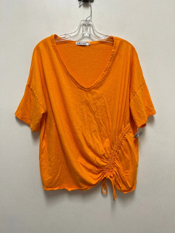 Orange Top Short Sleeve Clothes Mentor, Size 1x