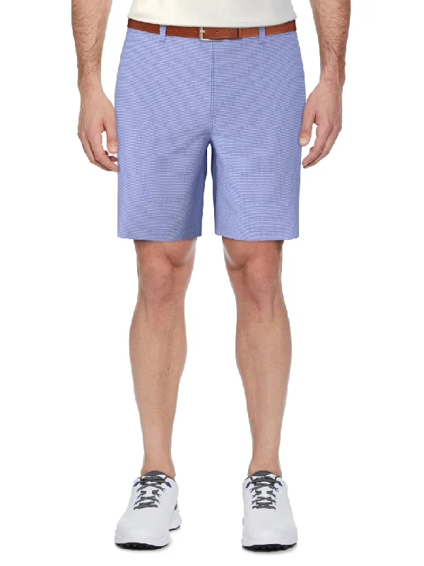 Men's Flat Front Active Waistband Horizontal Golf Print Short