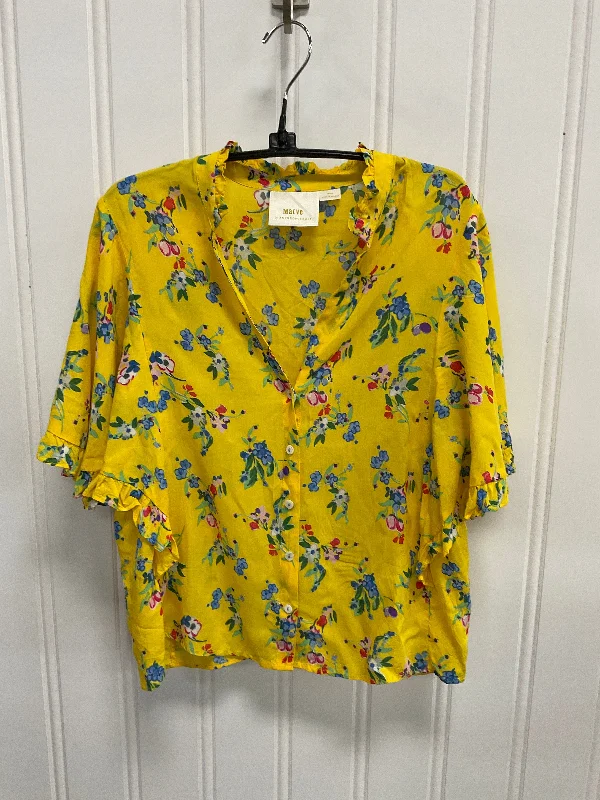 Top Short Sleeve By Maeve In Yellow, Size: S