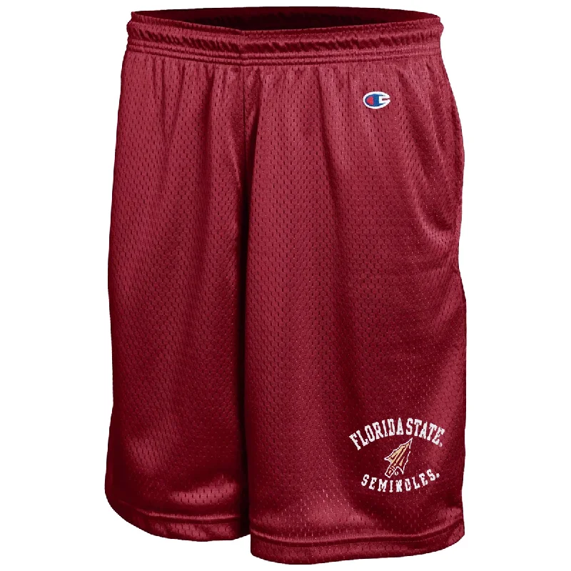 Champion Men's Florida State Seminoles Arrowhead Design Mesh Short - Garnet