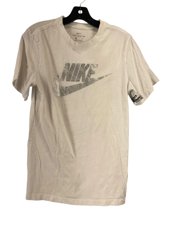 Athletic Top Short Sleeve By Nike In White, Size: S