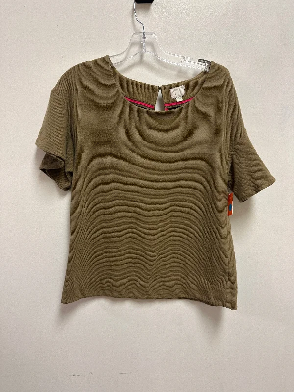 Top Short Sleeve By Anthropologie In Green, Size: L