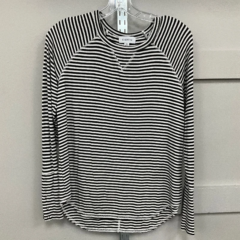 Top Long Sleeve By Evereve In Striped Pattern, Size: Xs