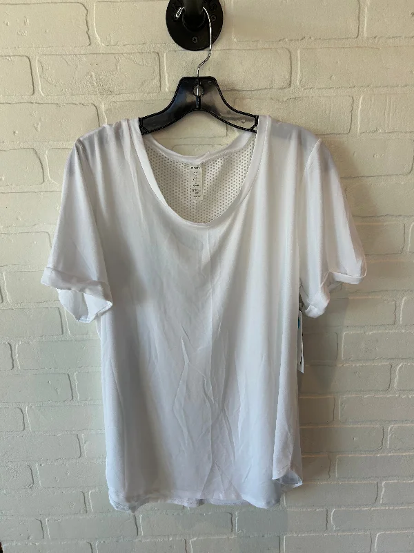 Athletic Top Short Sleeve By Marika In White, Size: Xl