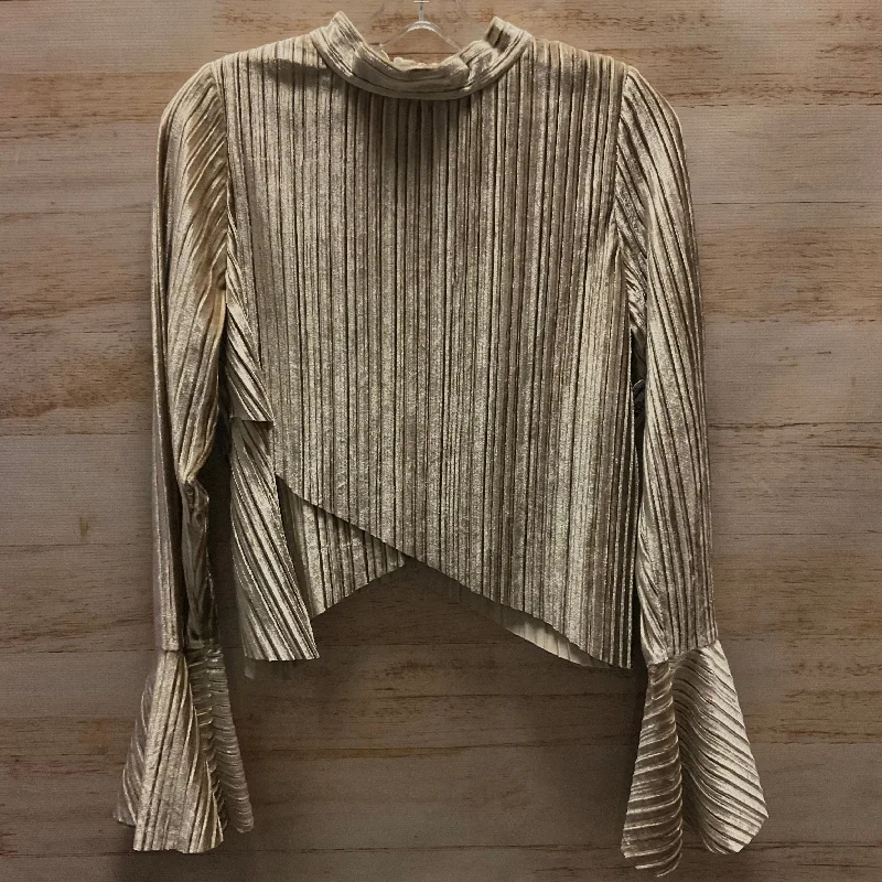 Top Long Sleeve By Clothes Mentor In Champagne, Size: M