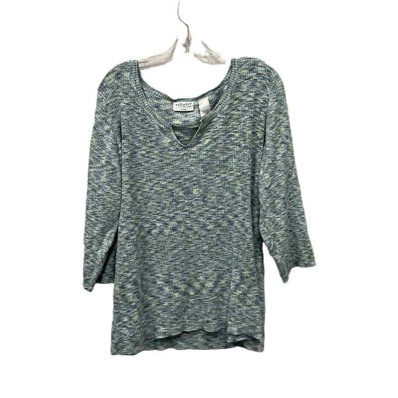 Top Long Sleeve By Villager By Liz Claiborne In Blue, Size: 2x