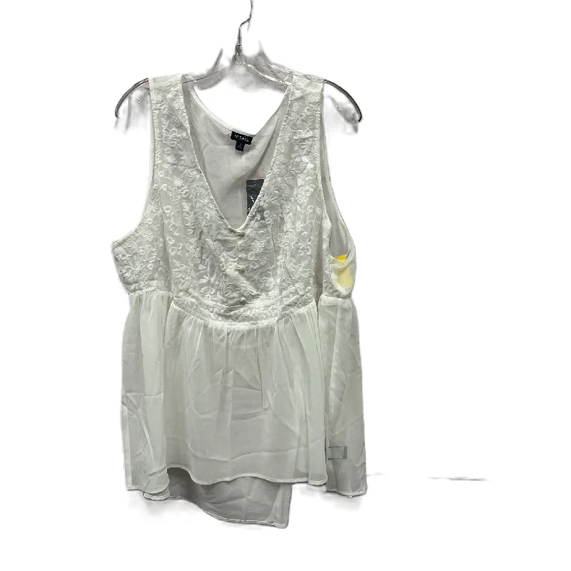 Top Sleeveless By Torrid In White, Size: 3x