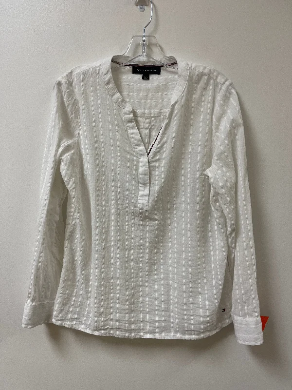 Top Long Sleeve By Tommy Hilfiger In White, Size: L